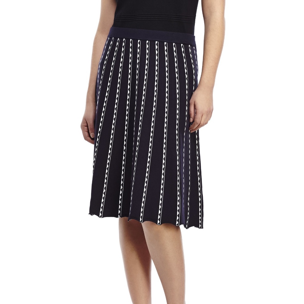 Sioni Women's Black Striped Knit Skirt Size Small